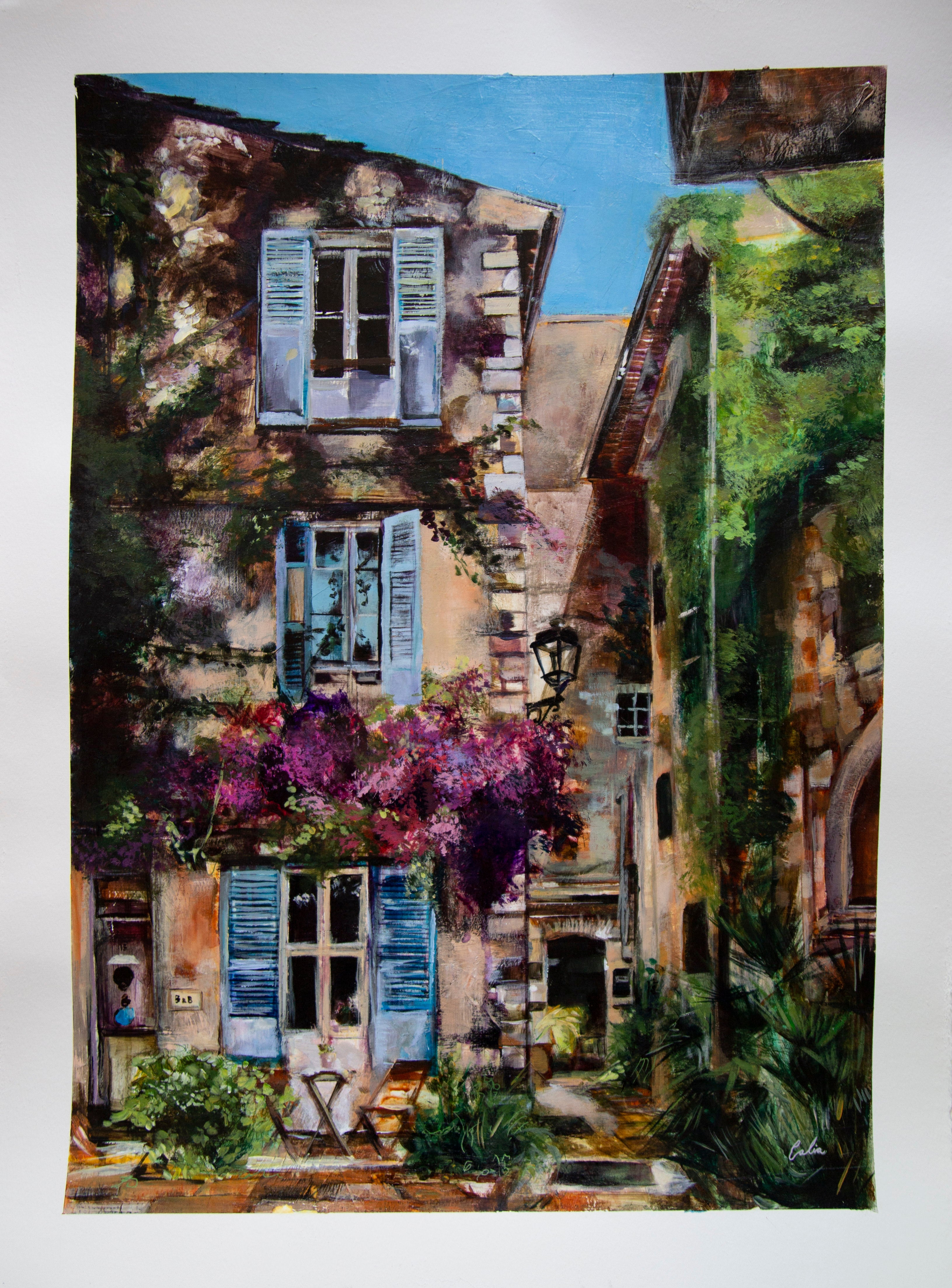 Print of Study of a Bed & Breakfast in France
